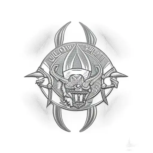 vertical seminole spear tattoo design idea