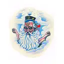 wizard with blank eyes stirring a vat of cotton candy tattoo design idea