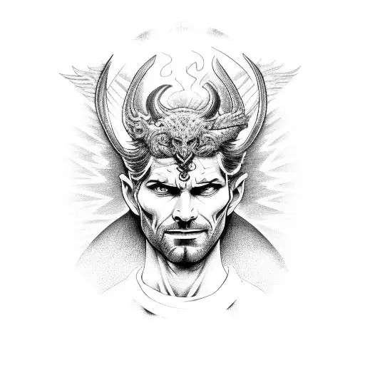 Lucifer blessing the earth  tattoo design idea