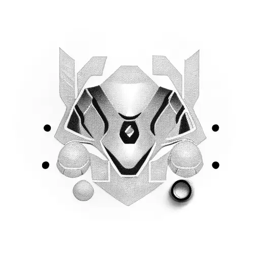 Create a dotwork tattoo of a Honda Accord type 3 with gaming elements like a joystick and console buttons integrated into the design tattoo design idea