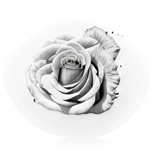 a glass of red wine, a rose and bottle of perfume  tattoo design idea