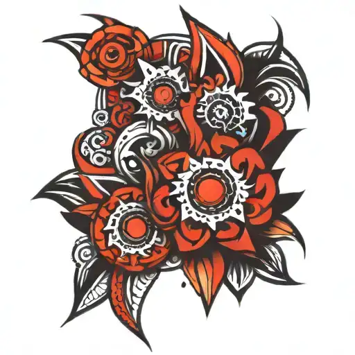 abstract neo tribal style tattoo design idea