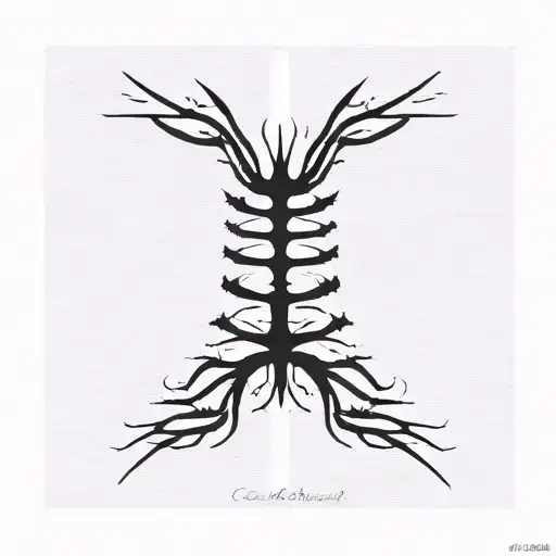 cybertribal spine vertebrae tattoo design idea
