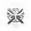 Christian Cross whit Serbian flag tattoo design idea