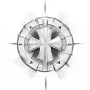 Christian Cross whit Serbian flag tattoo design idea