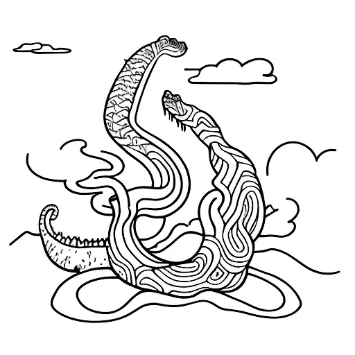 loch ness monster tattoo design idea