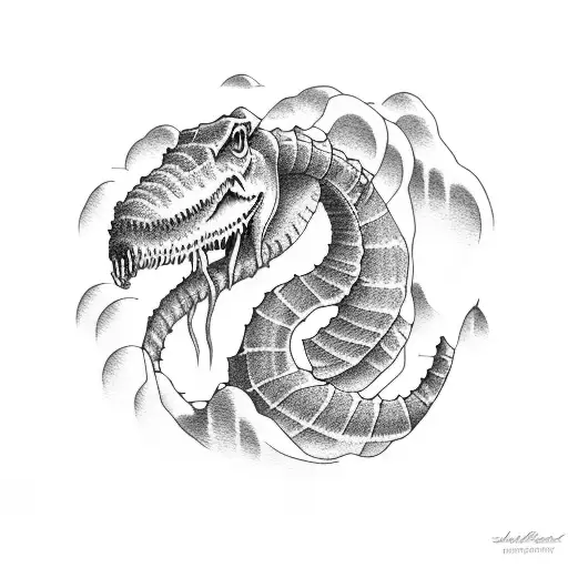 loch ness monster tattoo design idea