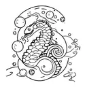 cute loch ness monster in space tattoo design idea