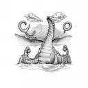 loch ness monster tattoo design idea