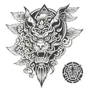 Japan style totem tattoo design idea