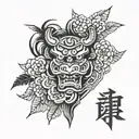 Japan style totem tattoo design idea