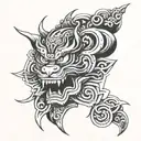 Japan style totem tattoo design idea