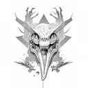 trex skull tattoo design idea