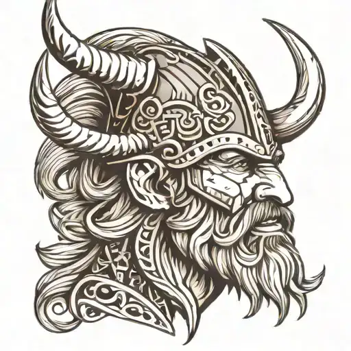 Viking Head tattoo design idea