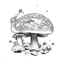 mushroom, poison ivy, toad tattoo design idea