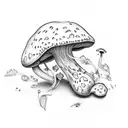 mushroom, poison ivy, toad tattoo design idea