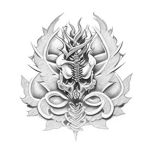 snap dragon spine tattoo tattoo design idea