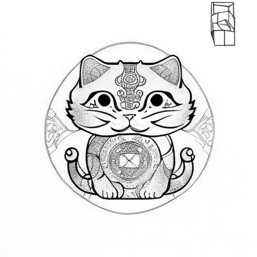 Maneki Neko tattoo design idea