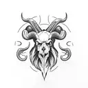 gothic ram skull tattoo design idea