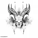 gothic ram skull tattoo design idea