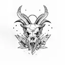 gothic ram skull tattoo design idea