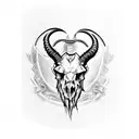 gothic ram skull tattoo design idea