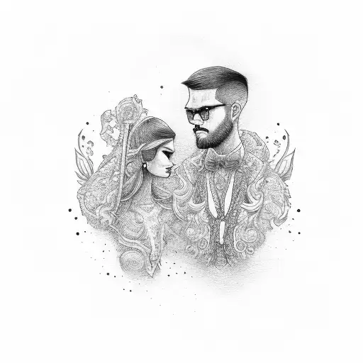 husband and wife  tattoo design idea