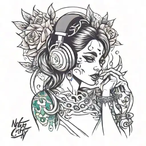 put on your headphones & burn my city 🎧 ✨  tattoo design idea