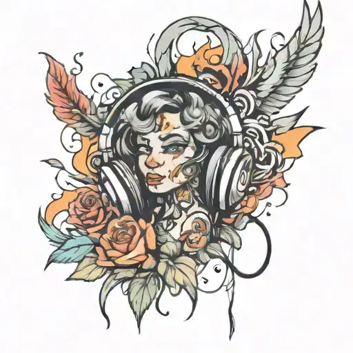 Put on your headphones & burn my city 🎧✨ tattoo design idea