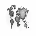 A dotwork design of the world map with highlighted locations of Assassin's Creed Odyssey tattoo design idea