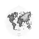 A dotwork design of the world map with highlighted locations of Assassin's Creed Odyssey tattoo design idea