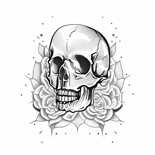 skull and Luck  tattoo design idea