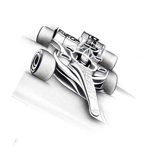 F1 car contours tattoo design idea