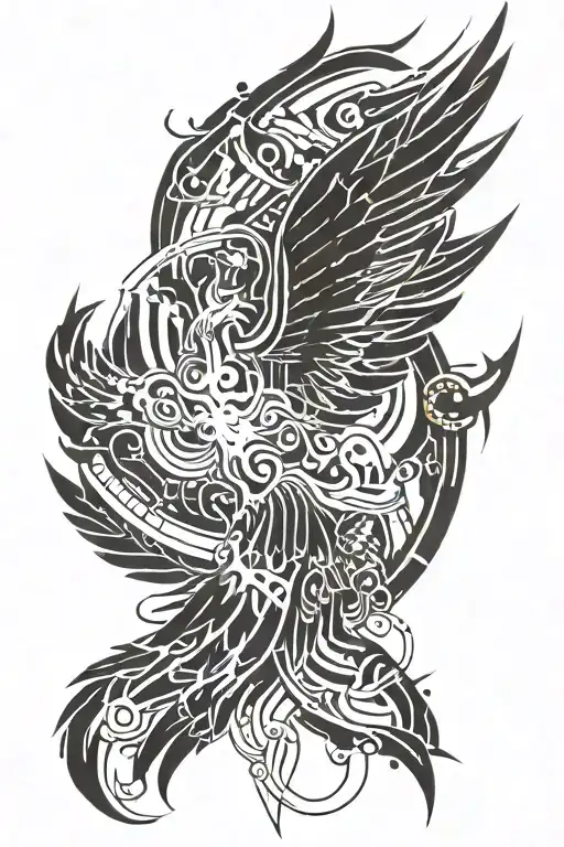 phoenix coming out tattoo design idea