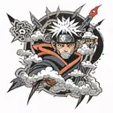 obito in the akatsuki cloud  tattoo design idea