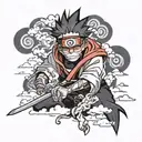 obito in the akatsuki cloud  tattoo design idea