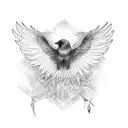 crow with broken wings tattoo design idea