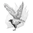 crow with broken wings tattoo design idea