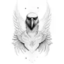 crow with broken wings tattoo design idea