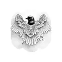 crow with broken wings tattoo design idea