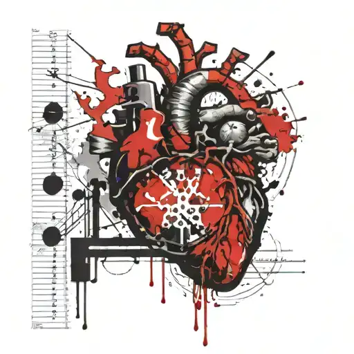 Weighing the heart and brain on the scales balancing life tattoo design idea