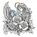 twin flame tattoo design idea