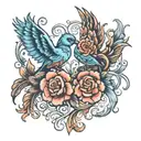 twin flame tattoo design idea