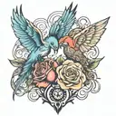 twin flame tattoo design idea