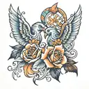 twin flame tattoo design idea