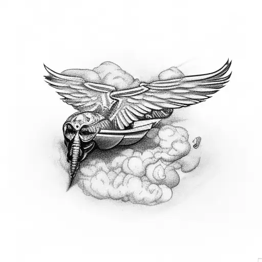 winged blunt smoked  tattoo design idea