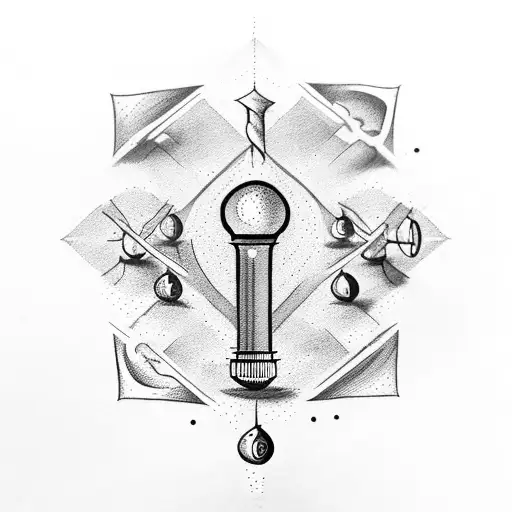 light bulb with chess pieces tattoo design idea