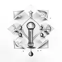 light bulb with chess pieces tattoo design idea