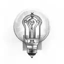 light bulb with chess pieces tattoo design idea