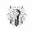 light bulb with chess pieces tattoo design idea